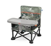 Bright Starts Ford Bronco Pop 'N Sit Portable Booster Chair, Floor Seat, Indoor/Outdoor Use, Compact Fold, Camo Print, 6 Mos - 3 Yrs