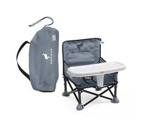 Bright Starts, Rehausseur de chaise portable Pop ’N Sit Ford Bronco, siège à poser au sol, utilisation intérieure/extérieure, pliage compact, Gris, de 6 mois à 3 ans