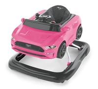 Bright Starts, Ford Mustang 4-en-1 Centre d'activités pour bébés et poussette rose avec volant interactif amovible, 6 mois et plus