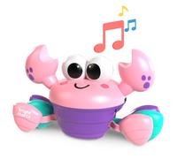 BRIGHT STARTS Jouet bébé 6M+ Crabe musical à poursuivre, jouet de motricité globale et fine, capteurs à obstacle, rose