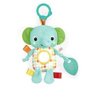 Bright Starts, Jouet musical avec lumières Huggin' Lights, Eléphant peluche, Idéal pour poussettes ou transats, unisexe, 0-6 mois