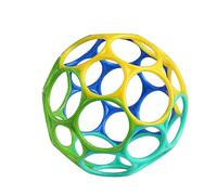 Bright Starts, Oball, facile à saisir, jouet classique en forme de boule en bleu/vert, pour les nouveau-nés +