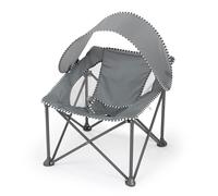 Bright Starts Pop 'N Chill Siège de voyage pour intérieur/extérieur, siège bébé avec auvent UPF 50+, gris, 0 à 6 mois