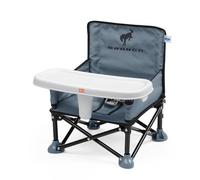 Bright Starts, Rehausseur de chaise portable Pop ’N Sit Ford Bronco, siège à poser au sol, utilisation intérieure/extérieure, pliage compact, Gris, de 6 mois à 3 ans