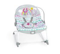 Bright Starts Transat Évolutif Arc-En-Ciel, Rose, Vibrations Apaisantes, 2 Positions D'inclinaison, Jusqu'a 30 Mois