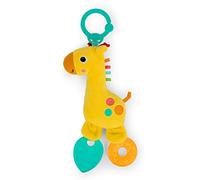 Bright Starts, Safari Sucette, Hochet et Jouet de Dentition pour Poussette et On-The-Go - Girafe - Unisexe, Nouveau-né+