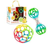 Bright Starts – Set cadeau Easy-Grasp Oball, balle et hochet 2 jouets sans BPA, unisexe