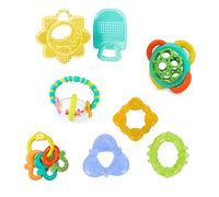 Bright Starts, Set cadeau Teeth Relief, 8 pièces, Assortiment d'anneaux dentition, Jouets à réfrigérer sans BPA, Unisexe, Enfants de 3 mois et plus