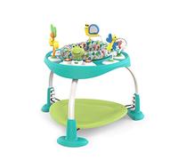 Bright Starts, Siège Sauteur / Table d'Activités 2en1 Bounce Bounce Baby Playful Palms - 7 Jouets D'activité, Évolutif Trotteur, Hauteur réglable, Siège Tournant à 360°, à partir de 6 mois