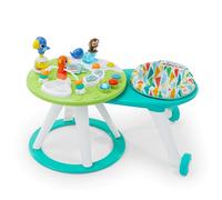 Bright Starts, Table et Siège Tournant, Centre d'Activités 2en1 Around We Go, Sons et Lumières, 10 Jouets, Trotteur Musical et Développement de la Motricité, Vert, 6-24 mois
