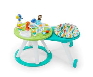 Bright Starts, Table et Siège Tournant, Centre d'Activités 2en1 Around We Go, Sons et Lumières, 10 Jouets, Trotteur Musical et Développement de la Motricité, Vert, 6-24 mois