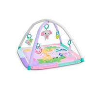 Bright Starts Tapis d'Éveil Wild Wiggles Sweet Safari - Tapis Rose Pliable avec 5 Jouets Amovibles, Lavable en Machine, Unisexe, 0-36 Mois