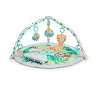 Bright Starts Tapis d’Éveil Pliable Wild Rainforest, Arche de Jeux Pliable, Tapis de Jeux avec 7 Jouets d'activité et un Coussin, Sac de Transport, Dès la Naissance, Bleu & Vert