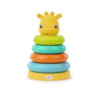 Bright Starts – Jouet à empiler Tour Girafe – Multicolores, développe la motricité fine, dès 6 mois
