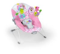 BRIGHT STARTS Transat bébé Animaux -rose, Vibrations apaisantes, Arche d'éveil avec jouets interactifs