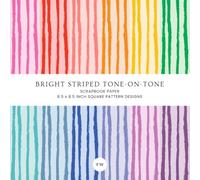 Bright Striped Tone-on-Tone Scrapbook Paper, 8.5 x 8.5 Inch Square Pattern Designs: Textured Stripes in a Colorful Rainbow Palette for Scrapbooking, Junk Journals, Card Making & Paper Crafts