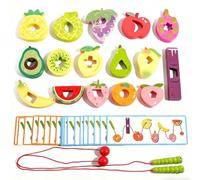 Bright Thread Kit, Playful Bead Puzzle, Stimulating Sorting Challenge, Hands-on Development Learning Aid, Creative Preschool Kids Girls Activity, Learning Accessory for Ages 3+, School, 20.5x16x5cm