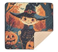 Bright Trick Or Treat Card Grand tapis de jeu robuste pour l'intérieur et l'extérieur Imperméable pour bébés, nourrissons et tout-petits, 127 x 127 cm