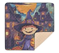 Bright Trick or Treat Card Tapis de gym et d'activités pour l'intérieur et l'extérieur - Tapis d'éveil portable pour bébés, enfants, tout-petits, nourrissons, 127 x 127 cm
