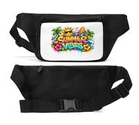 Bright Tropical Summer Fun Sac banane unisexe Noir