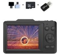 Brightake Appareil photo numérique 2,8" ,Minuterie, Smart Fixfokus, Zoom 16x, Carte mémoire 32Go, Appareil photo pour étudiants, 10,4 x 6,6 x 2,4 cm, noir Noir G