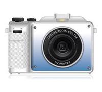 Brightake Appareil photo numérique 3,0 pouces, double, 48MP, vidéo 4K, zoom 18x, anti-secousse, compact, blanc bleu Blanc bleu G