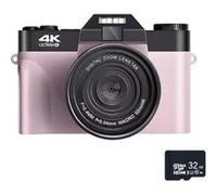 Brightake Appareil photo numérique 4K, caméra vlogging 48 MP, autofocus, anti-shake, écran rabattable à 180 degrés, zoom numérique 16x, 32Go, pour les voyages, photo, rose Rose