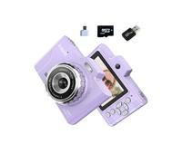 Brightake Appareil photo numérique, avec double caméra, 4800W, 2,8" écran IPS, zoom 8x, 64G, avec flash, appareil photo étudiant, pour étudiants,