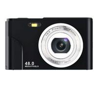 Brightake Appareil photo numérique portable, compact 32 Go, facile à prendre en main, 48 MP, écran HD, objectif zoom, écran IPS, noir Noir G