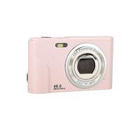 Brightake Appareil photo numérique portable, compact 32 Go, facile à prendre en main, 48 MP, écran HD, objectif zoom, écran IPS, rose