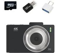 Brightake Appareil photo numérique rétro de 64 Go avec double objectif 48MP, écran IPS 2.8" , zoom 16X, autofocus, support OTG & carte SD, noir Noir G