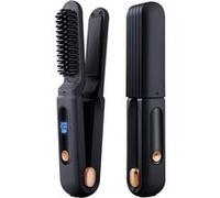 Brightake Brosse à Lisser les Cheveux Sans fil-Bigoudi Portable Brosse à Lisser les Cheveux 2 en 1,noir noir G