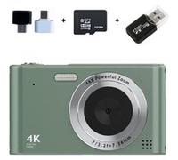 Brightake Caméra CCD, caméra étudiante 1080P, caméra Vlog, zoom 16x, 2.4" , avec carte mémoire 32GB, vert Vert G