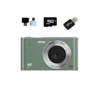 Brightake Caméra CCD, caméra étudiante 1080P, caméra Vlog, zoom 16x, 2.4" , avec carte mémoire 64GB, vert Vert