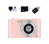 Brightake Caméra rétro CCD 64GB, immortaliser les moments à tout moment, avec zoom 16x, écran 2,4 pouces, qualité HD, rose