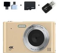 Brightake Caméra rétro CCD 64GB, immortaliser les moments à tout moment, avec zoom 16x, écran 2,4 pouces, qualité HD, filtre vintage, jaune-brun jaune-brun G