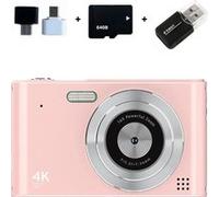 Brightake Caméra rétro CCD 64GB, immortaliser les moments à tout moment, avec zoom 16x, écran 2,4 pouces, qualité HD, rose rose G