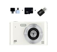 Brightake Caméra rétro CCD 64GB, immortaliser les moments à tout moment, avec zoom 16x, écran 2,4 pouces blanc