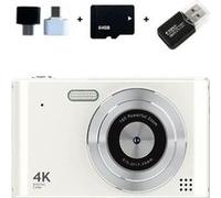 Brightake Caméra rétro CCD 64GB, immortaliser les moments à tout moment, avec zoom 16x, écran 2,4 pouces blanc balnc G