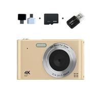 Brightake Caméra rétro CCD 64GB, immortaliser les moments à tout moment, avec zoom 16x, écran 2,4 pouces, qualité HD, filtre vintage, jaune-brun