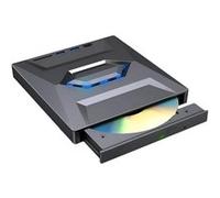 Brightake Graveur de CD/DVD 4 en 1, Lecteur de DVD externe multifonctionnel, fente pour carte SD, avec USB 3.0/Type-C, 15,5 x 14,3 x 2,3 cm, noir G