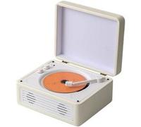 Brightake Haut-parleur Bluetooth multifonctionnel avec LED & double lecteur CD - Design rétro, batterie 3000mAh, télécommande, blanc G