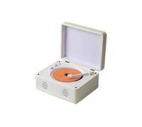 Brightake Haut-parleur Bluetooth multifonctionnel avec LED & double lecteur CD - Design rétro, batterie 3000mAh, télécommande, blanc