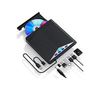 Brightake Lecteur Blu-ray externe, lecteur DVD/BD, lecture/écriture, enregistreur DVD UHD portable, Win 7/8/10/11/PC, noir noir G