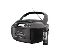 Brightake Lecteur CD avec télécommande, haut-parleur Bluetooth, lecteur de cassettes, radio, cadeau pour étudiants, grands-parents, noir