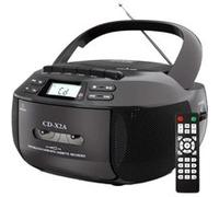 Brightake Lecteur CD avec télécommande, haut-parleur Bluetooth, lecteur de cassettes, radio, cadeau pour étudiants, grands-parents, noir Noir G