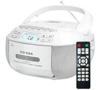 Brightake Lecteur CD avec télécommande, haut-parleur Bluetooth, lecteur de cassettes, radio, cadeau pour étudiants, grands-parents, blanc G