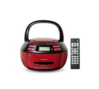 Brightake Lecteur CD avec télécommande, haut-parleur Bluetooth, lecteur de cassettes, radio, cadeau pour étudiants, grands-parents, rouge
