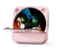 Brightake Lecteur CD Bluetooth 8 en 1 avec haut-parleur, portable, hi-fi, rechargeable, télécommande, radio FM, protection contre la poussière, affichage LED, rose Rose G