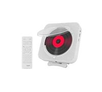 Brightake Lecteur CD Bluetooth, compact, léger, activation/désactivation par minuterie, BT 5.0, FM, port USB/TF, avec support, rechargeable, 16,7 x